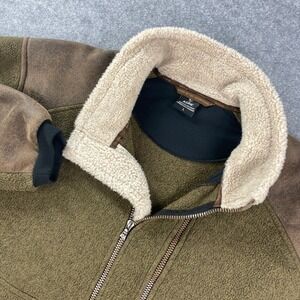 Kuhl Alpenworks Mens Jacket L Olive Green Long Sleeve Full Zip Vintage Lined Dye